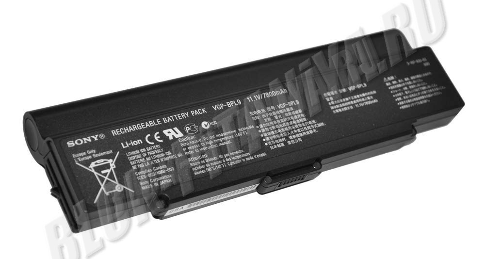 Аккумулятор VGP-BPL9 для ноутбука SONY VAIO VGN-SZ7RMN